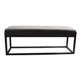 Damiware Couchy | Banc Design pour Salle à Manger, la Cuisine ou Le Couloir, Banquette d'Entrée | Longueur 121 cm | Velours et Pieds en métal (Gris)