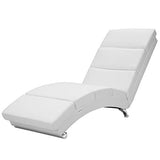 Casaria Méridienne « London » Chaise de Relaxation Chaise Longue d’intérieur Ergonomique Fauteuil rembourré Pieds chromés Blanc