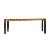 Meubletmoi Table Repas Extensible Style Industriel/Structure métal et Plateau en Bois d'acacia / 160/210 x 90 cm/Facture et Finitions soignées – Collection Workshop