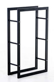 CLP Étagère Porte Bois De Cheminée KERI V3 I Porte-Bûches Moderne en Métal Noir Mat 25 x 60 x 100 cm