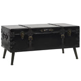 Table basse de coffre de voyage, table basse rectangulaire en bois noir assemblage facile pour placer des objets décoratifs pour la maison