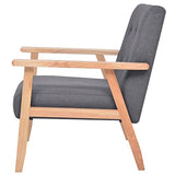 vidaXL Fauteuil Canapé Simple de Salon Siège de Salle de Séjour Meuble de Salon Chambre à Coucher Bureau Maison Intérieur Gris Foncé Tissu