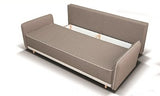 Canapé Convertible 3 Places Tissu Beige Moss