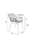 Felis Lifestyle 1200141 Armchair Tiger Rotin avec coussin 57x60x79 cm
