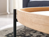 FineBuy Table Basse 78x78x40 cm Table Basse Bois/métal Table de Salon chêne | Table de Chambre Design Ronde Moderne | Table Basse en Bois | Table de Salon