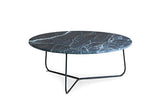 pib Table Basse scandinave Vertü en marbre Vert - Association Facile, Matériaux Nobles | Une Table Basse au Luxe Intemporel Entre marbre Vert et métal Mat - Noir foncé (L80 x H33 x P80 cm)
