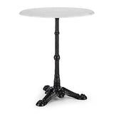 blumfeldt Patras - Table bistrot Ronde en marbre, Plateau de Table en marbre véritable Poli, Support trépied en Fonte, Style Art Nouveau avec Pied de Support en Fonte décoré et Plateau de Table