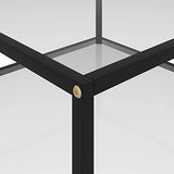 Table d'appoint de salon moderne basse en verre trempé et acier Table basse Design à 2 niveaux pour salon et bureau 80 x 80 x 35 cm Transparent
