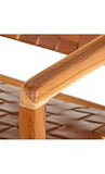 DENZZO - Fauteuil Bois et Cuir Naturel Weave
