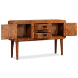 vidaXL Buffet avec Finition en Bois de Sesham Armoire Latérale Meuble de Rangement avec 2 Placards et 2 Tiroirs Intérieur 120x30x75 cm Bois Massif
