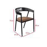 Tabouret Bar Chaise de restaurant en café en fer forgé simple créative café restaurant chaise longue style rétro en bois massif américain (Couleur : B)