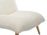 Vente-unique Fauteuil en Tissu Sherpa Effet Peau de Mouton Pepita - Blanc