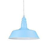 Relaxdays Suspension luminaire abat-jour en métal avec couleur tendance HxlxP: 116 x 36 x 36 cm lampe style industriel hauteur réglable, bleu clair