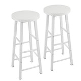 WOLTU BH130ws-2 Lot de 2 Tabourets de Bar Tabouret de Bistrot Structure en Acier Stable et Durable Surface d'assise en MDF,Blanc