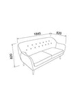 Marque Amazon - Movian Lina - Canapé 2,5 places aux pieds en bois noir, 82 x 184 x 82 cm (longueur x largeur x hauteur), Anthracite