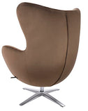 furnigo | Fauteuil design en forme d'oeuf, reproduction, intemporel, beaucoup de couleurs, velours - velours (brun foncé)