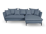 Canapé d'angle Convertible en Tissu Bleu Marine Lazare de PASCAL MORABITO - Angle Droit