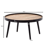 KADIMA DESIGN Table basse autour de 76x76x40 cm Softs brun noir moderne