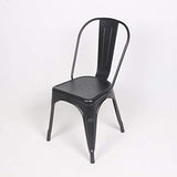 Kosmi - Lot de 4 Chaises Noires en métal Noir Mat Style Industriel Factory