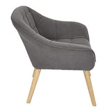 HOME DECO FACTORY HD7152 Assise Siege Fauteuil Salon Salle à Manger Pieds Contrastant, Gris Fonce-Bois, 74x75x70cm