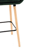 Lot De 2 Tabourets De Bar Grant en Velours I Chaise Haute De Bar Et De Cuisine I Assise Et Dossier Rembourrés I Empiétement en Bois, Couleur:Vert
