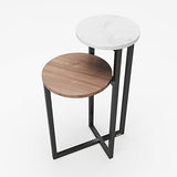 PLAYBOY 145803NBW Table d'appoint avec 2 tablettes, Noyer, Blanc, 49 x 80 x 35 cm
