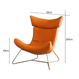 Fauteuil de salon moderne et ottoman en cuir synthétique avec pieds en métal doré, support de base robuste pour salon, bureau, salon