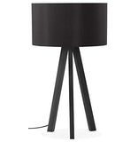 Lampe à poser design 'SPRING MINI' avec abat-jour et trépied noir