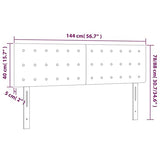vidaXL Tête de Lit à LED Meuble de Chambre à Coucher Accessoire de Lit Double Tête de Cadre de Lit Intérieur Vert Foncé 144x5x78/88 cm Velours