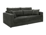 Vente-unique - Canapé 3 Places en Tissu Bouclette Gris Anthracite MONDOVI