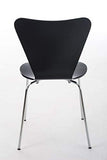 Chaise Empilable Calisto en Bois - Assise Ergonomique - Chaise de Salle d'Attente en Bois Chaise, Hauteur Assise 45 cm -Couleurs au Choix:, Couleur:Noir