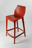 Mahi Mahi Tabouret de bar design moderne en polypropylène coloré, hauteur 76 cm, MMPPBR2, rouge rouille, lot de 2 tabourets