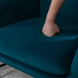 Wahson Fauteuils de Salon, Fauteuil Salon Scandinave en Velours avec Pieds Métal, Fauteuil Moderne avec Accoudoirs pour Salon/Chambre, Bleu Sarcelle