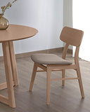 Kave Home - Chaise Selia en Bois d'hévéa Massif et placage de chêne avec revêtement Gris Clair