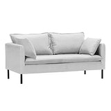 ODLA Sofa Double, 125 Cm De Petit Canapé Rembourré, Fauteuil De Chair en Tissu Technique Imperméable 221203(Color:Blanc cassé)