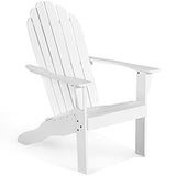 DREAMADE Fauteuil Adirondack en Bois, Chaise d'Extérieur avec Dossier Charge Maximal 160 KG, Idéal pour Balcon, Terrasse, Jardin, Plage (Blanc)