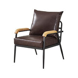 CLIPOP Fauteuil rétro Moderne avec Cadre en métal et Coussin en Cuir synthétique pour Salon, Chambre à Coucher, Salon (Marron foncé)