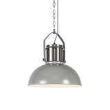 QAZQA Industriel Lampe à Suspension/Lustre/Luminaire/Lumiere/Éclairage industrielle gris - Industriel 37 Acier Gris,Acier Rond E27 Max. 1 x 40 Watt/intérieur/Salon/Cuisine