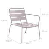 Tousmesmeubles Chaise Acier Gris - TIPUTA - L 64 x l 71 x H 73 - Neuf