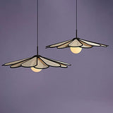 EIOFLVG Art Moderne Pétale Rotin Suspensions Suspendues À La Main Tissé Suspension Suspension Lampe Salon Chambre en Osier Suspension Lampe Réglable Suspension Fil Lustre