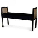 Déco en Ligne Banquette Cannage et Velours Noir