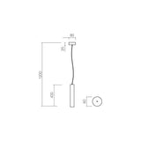 Lampe à suspension cylindrique GU10 de plafond H40 en métal laqué noir (noir, hauteur 40 cm)