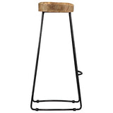 vidaXL 2X Bois de Manguier Massif Tabourets de Bar Chaise de Bar Chaise de Bistrot Chaise de Salle à Manger Chaise Haute Pub Cuisine Comptoir 45x40x78cm
