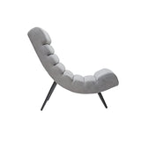 Miliboo Fauteuil Design en Tissu Effet Velours Gris et métal Noir Taylor