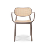 Kosmi - Chaise de Salle à Manger Beige au Style Vintage avec accoudoirs
