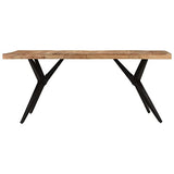 vidaXL Table à dîner Noir 180x90x77 cm Bois d'acacia Solide