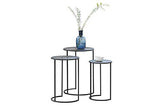 LIFA LIVING Lot de 3 Table Basse gigogne, Table Basse de Salon, Petite Table Scandinave en métal Noir, pour la Cuisine, Le Salon et la Chambre