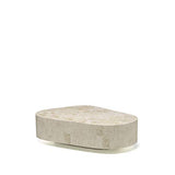 Stones Trapezio Table Basse, Pierre Blanche Fossile, 100x52x28 cm