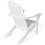 DREAMADE Fauteuil Adirondack en Bois, Chaise d'Extérieur avec Dossier Charge Maximal 160 KG, Idéal pour Balcon, Terrasse, Jardin, Plage (Blanc)
