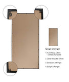 Direkte Import Miroir sur Pied en métal Noir - Miroir Long rectangulaire [180 x 90 x 3cm] | Design Danois | Miroir de Chambre sur Pied | Vertical et Horizontal
